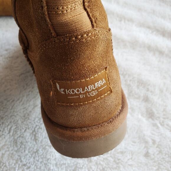 Koolaburra by Ugg Tan Suede‎ Andrah 1105791 Tall Bow Fur Lined High Boot Women 6 - Picture 7 of 8